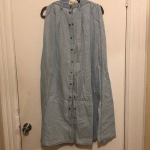 Pistola chambray denim maxi skirt